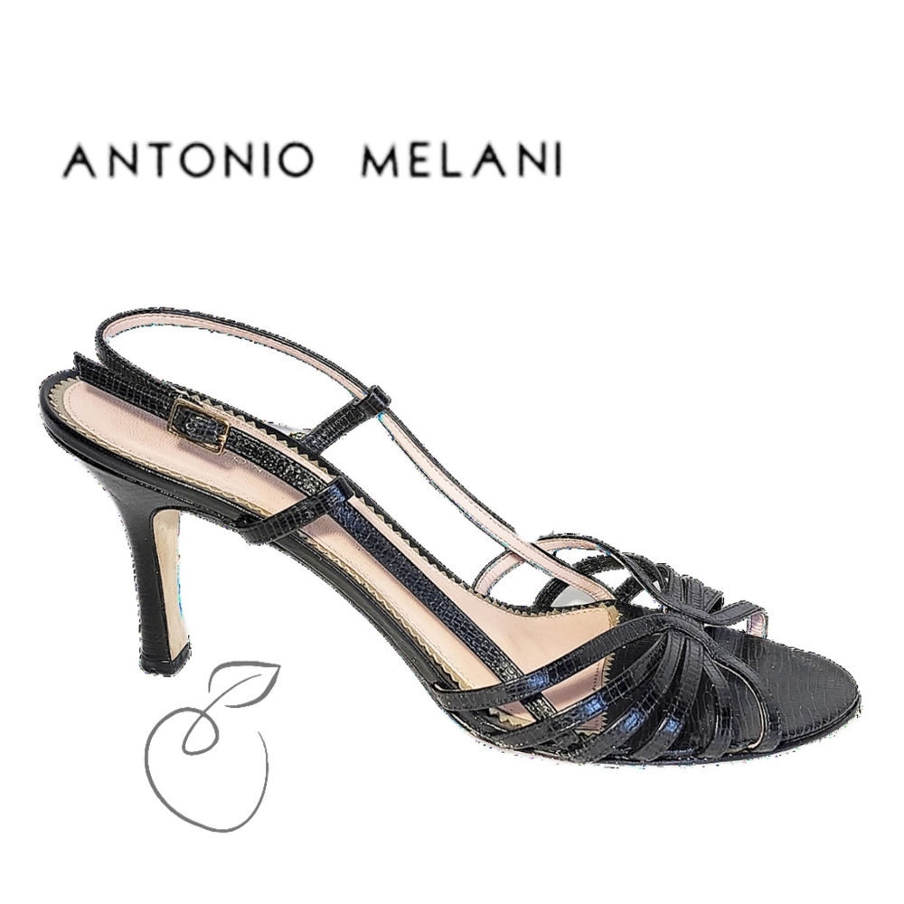 ANTONIO MELANI Black Strappy Sandals